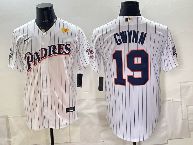 Men San Diego Padres #19 Gwynn white MLB Jersey 0903003